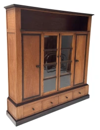 Art Deco Modernist Four-Door Bookcase, 1920s